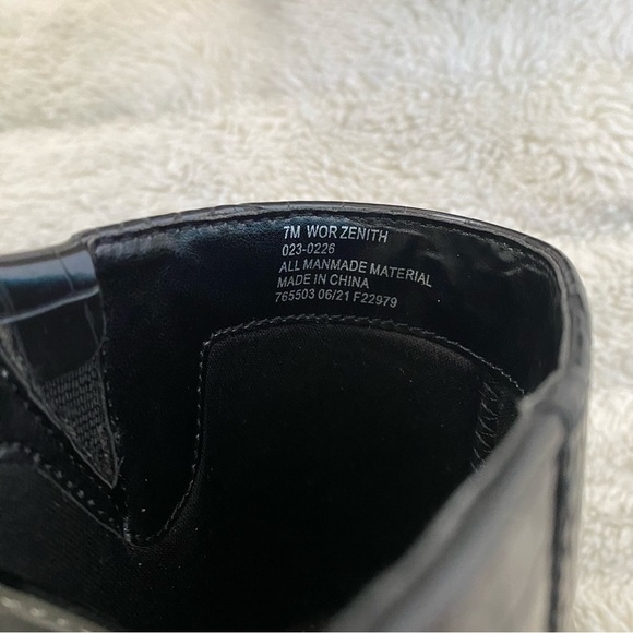 Worthington Black Croc Textured Pointy Toe Mules Heels New Size 7 - Picture 8 of 10